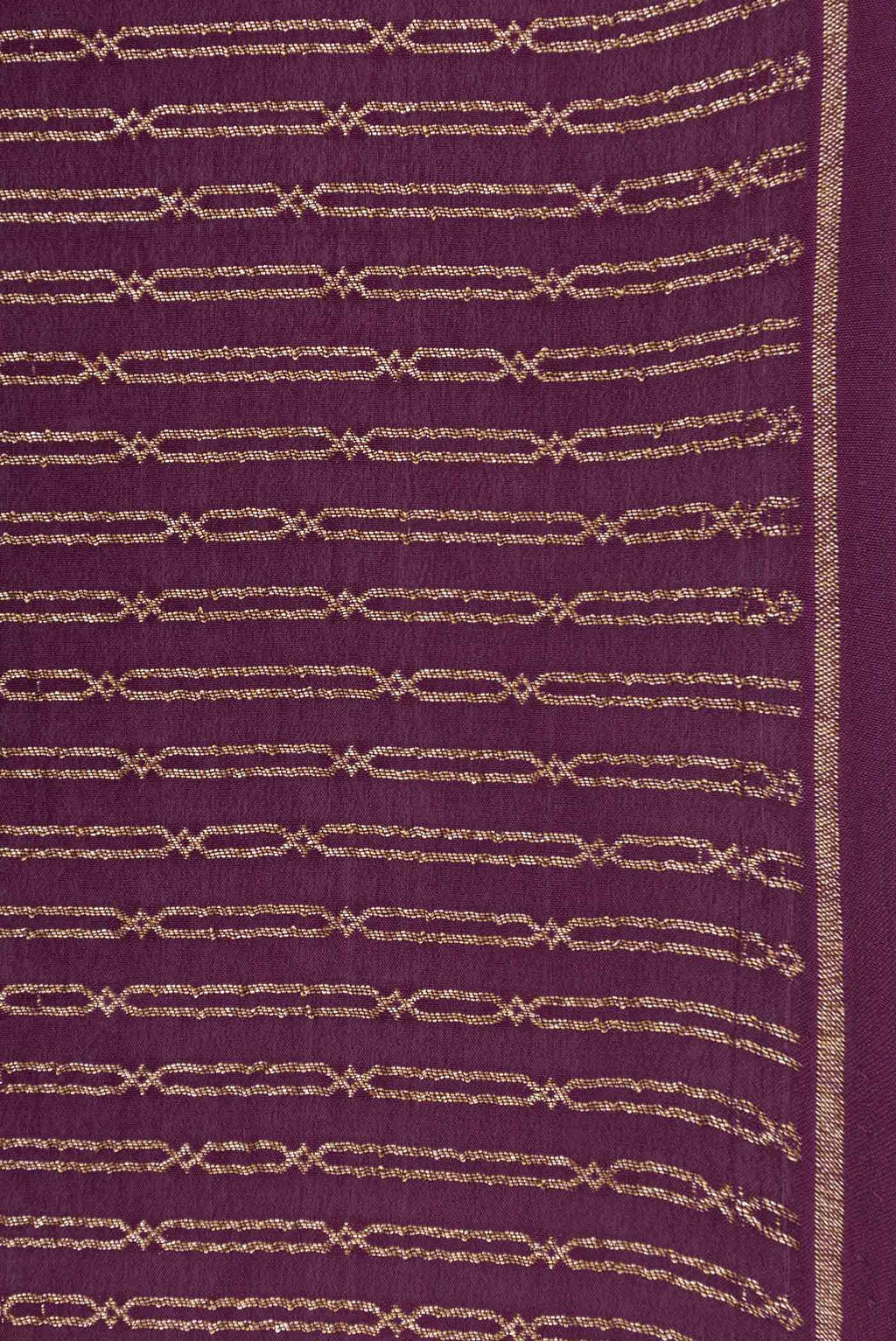 Border image of Purple Mysore Crepe Saree with Stripes on the body and Thin Zari Line