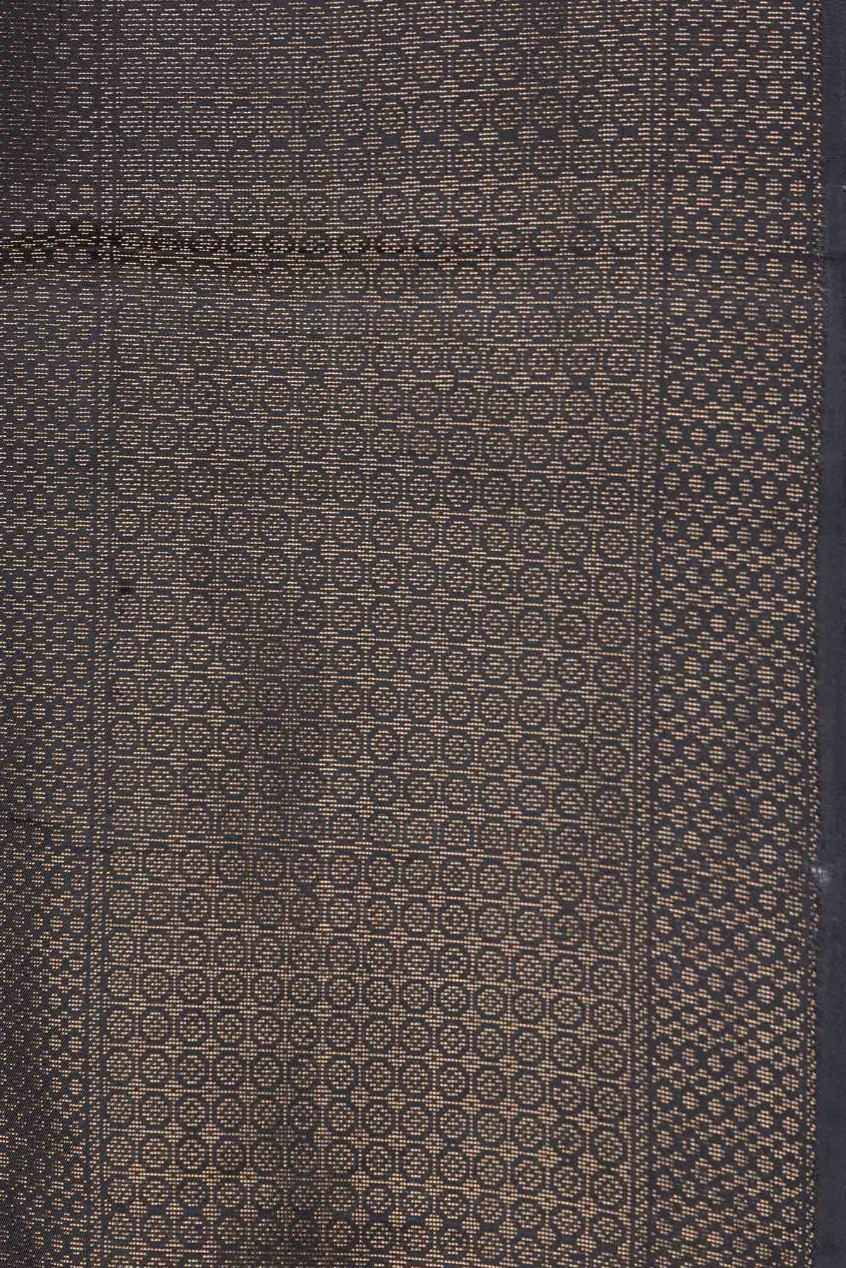 Border image of Black Dual Tone Soft Silk Saree with Zari Brocade on the body and Zari Border. 