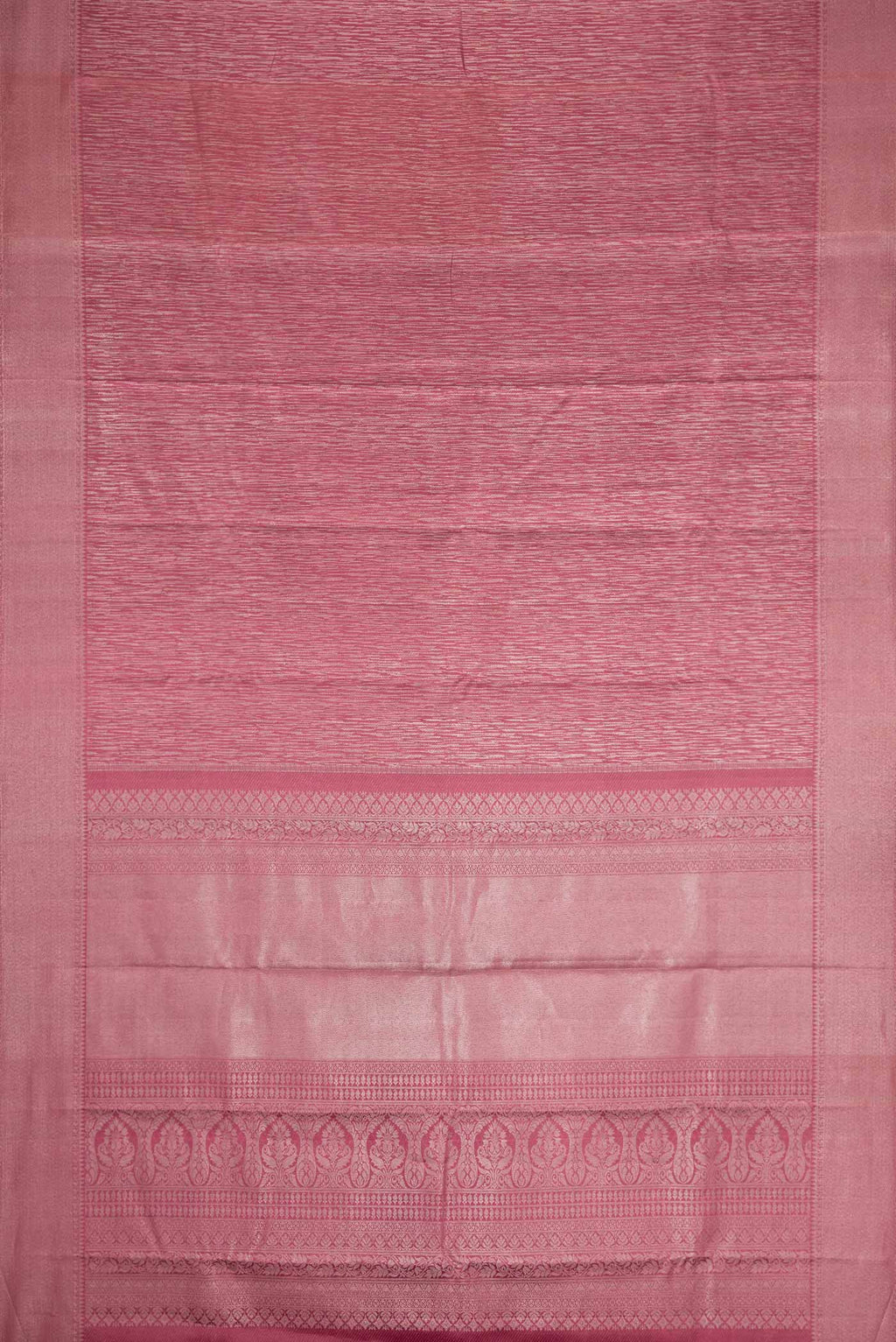 Flat view of Dark Mauve Dual Tone Kanchipuram Silk Saree with Zari Brocade on the body and Zari Border