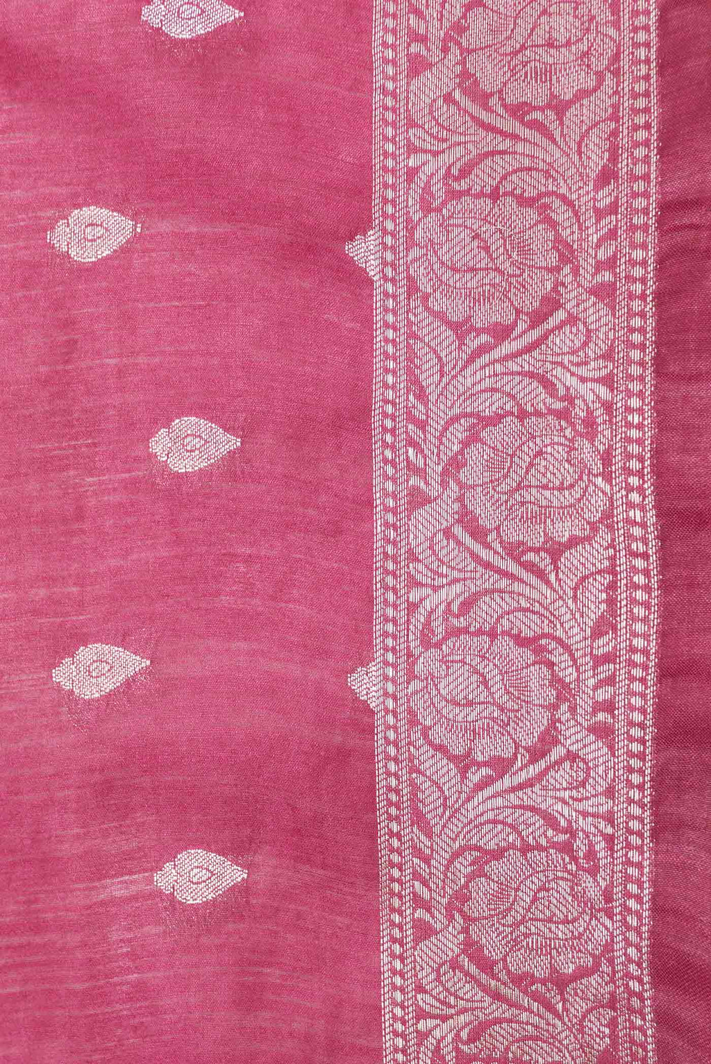 Border image of Maroon Dual Tone Tussar Saree with Zari Butta on the body and Zari Border