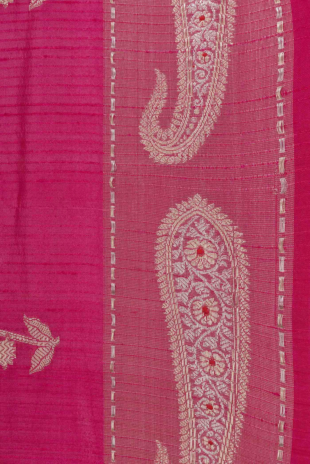 Border image of Pink Dual Tone Tussar Silk Saree with Zari And Thread Butta on the body and Zari Border