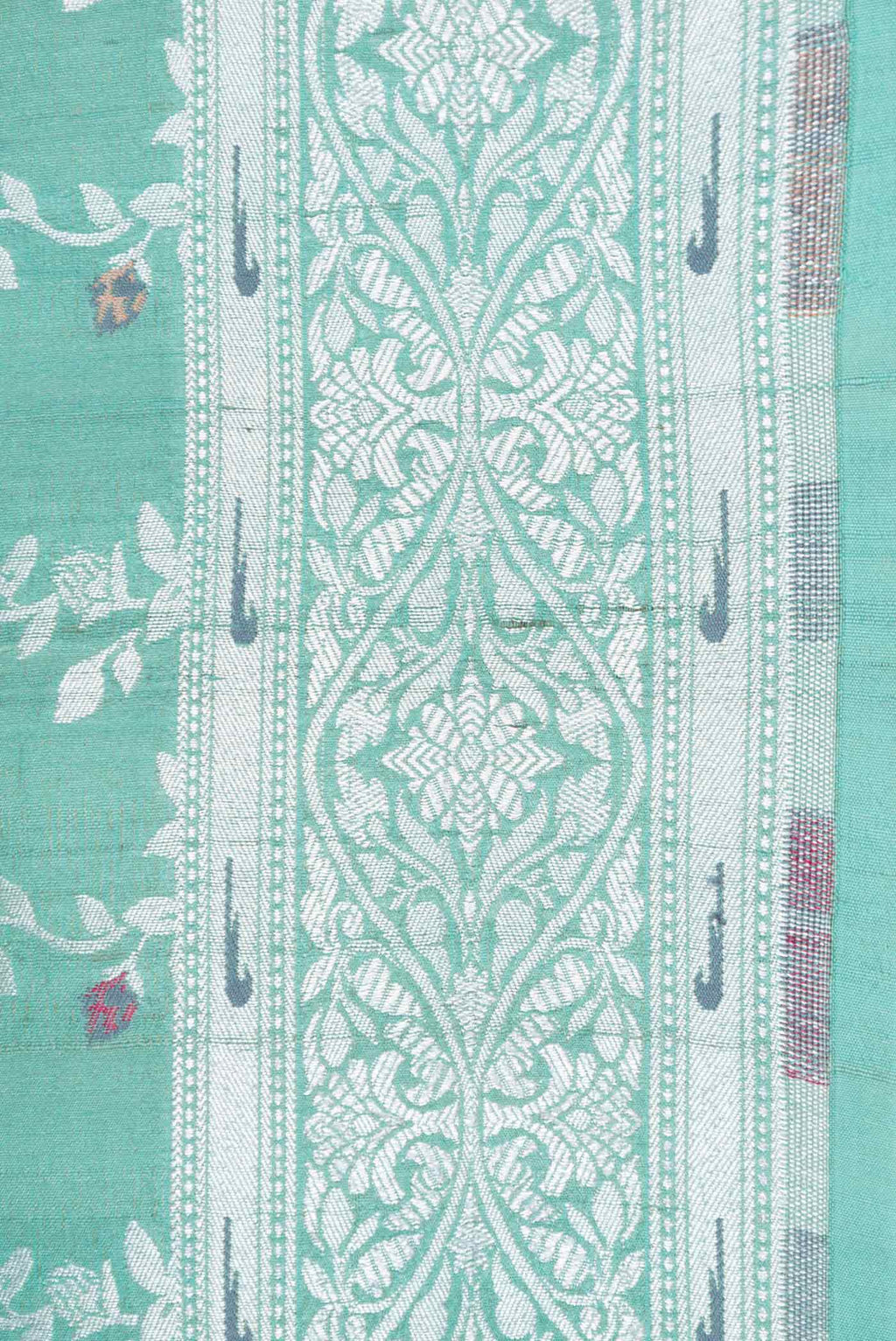 Border image of Light Green Dual Tone Banarasi Silk Saree with Zari Brocade on the body and Zari Border