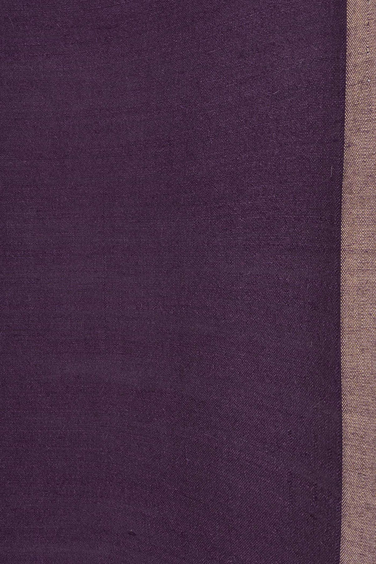 Border image of Burgundy Dual Tone Tussar Silk Saree with Plain Body and Fancy Border. 