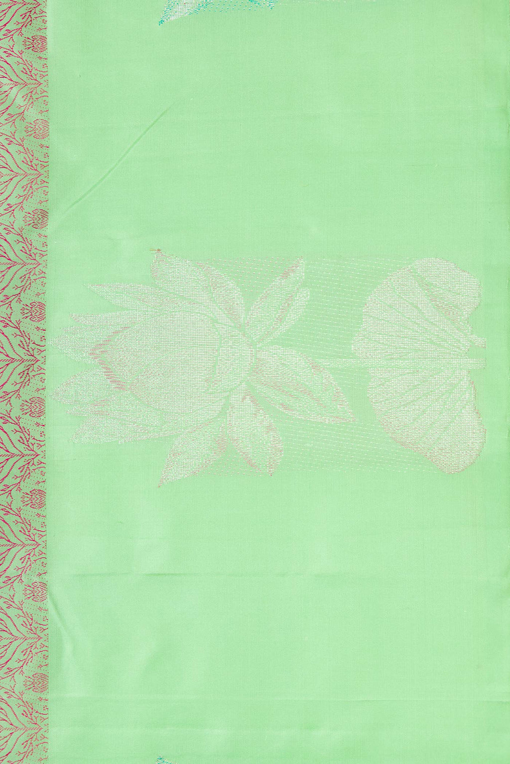 Border image of Parrot Green Dual Tone Kanchipuram Silk Saree with Jacquard design on the body and Fancy Border