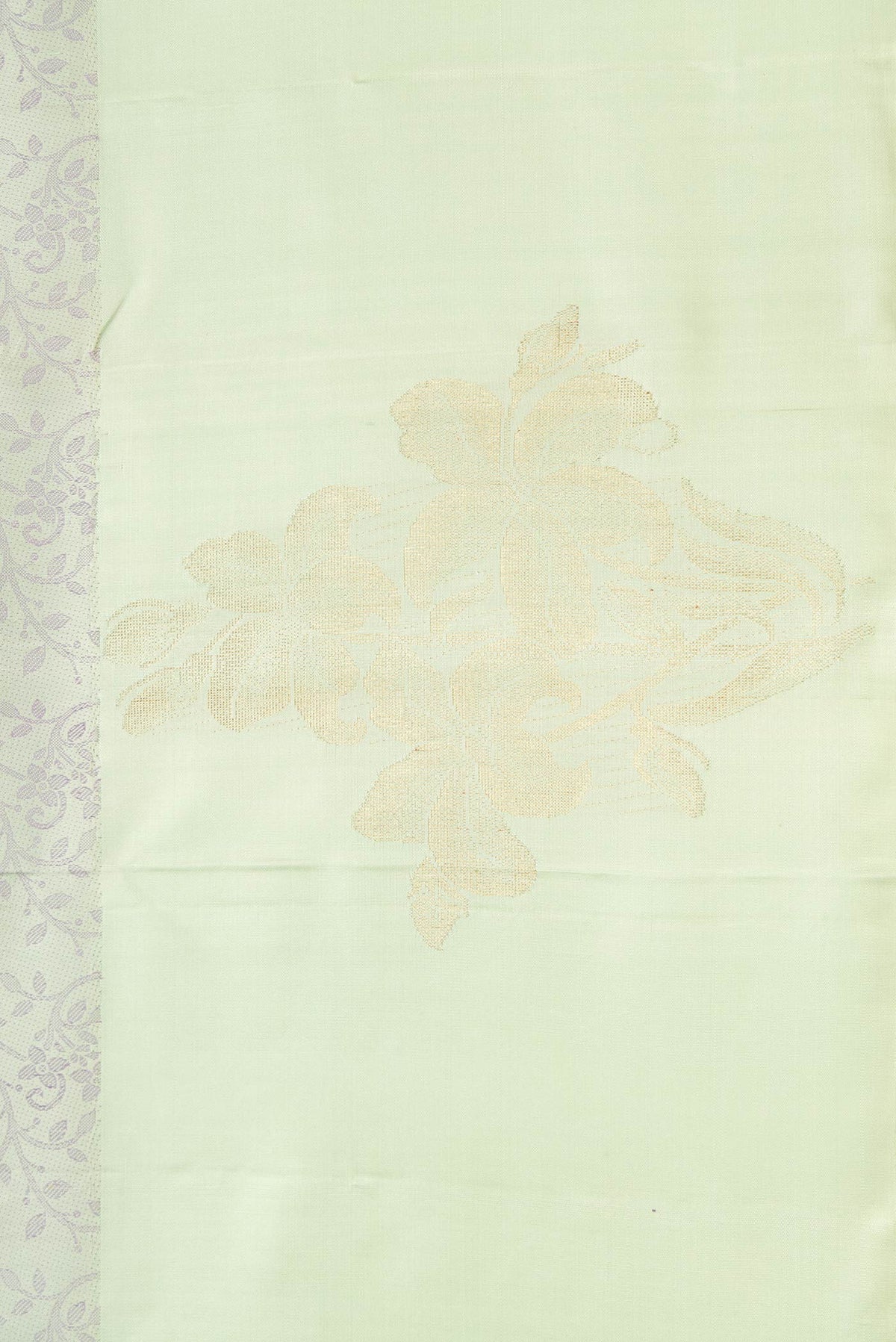Border image of Pista Green Dual Tone Kanchipuram Silk Saree with Jacquard design on the body and Fancy Border
