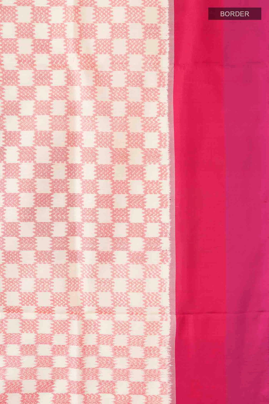 Border image of Cream Pochampally Silk Saree with Pure Ikat on the body and Plain Border