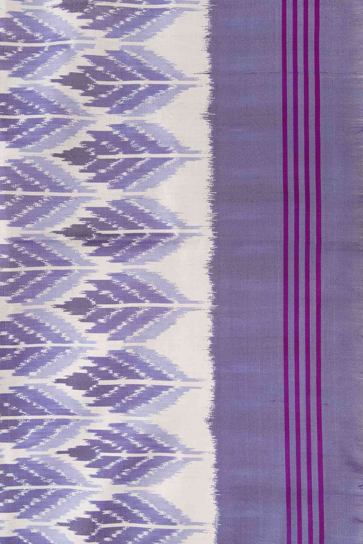 Border image of Multi Color Pochampally Silk Saree with Pure Ikat on the body and Plain Border
