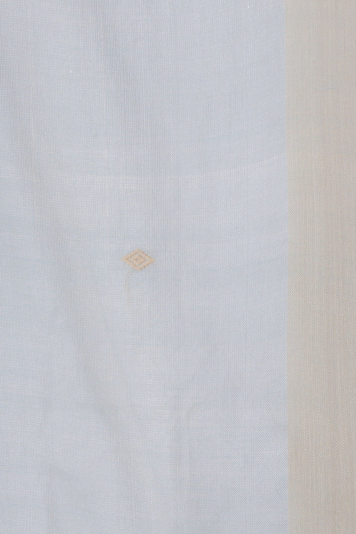 Border image of Light Blue Dual Tone Chanderi Tissue Silk Saree with Thread Butta on the body and Plain Border. 