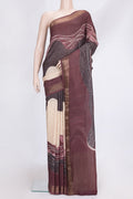Maroon Dual Tone Tussar Silk Saree with Embroidery on the body and Embroidery Border.  displayed on a mannequin