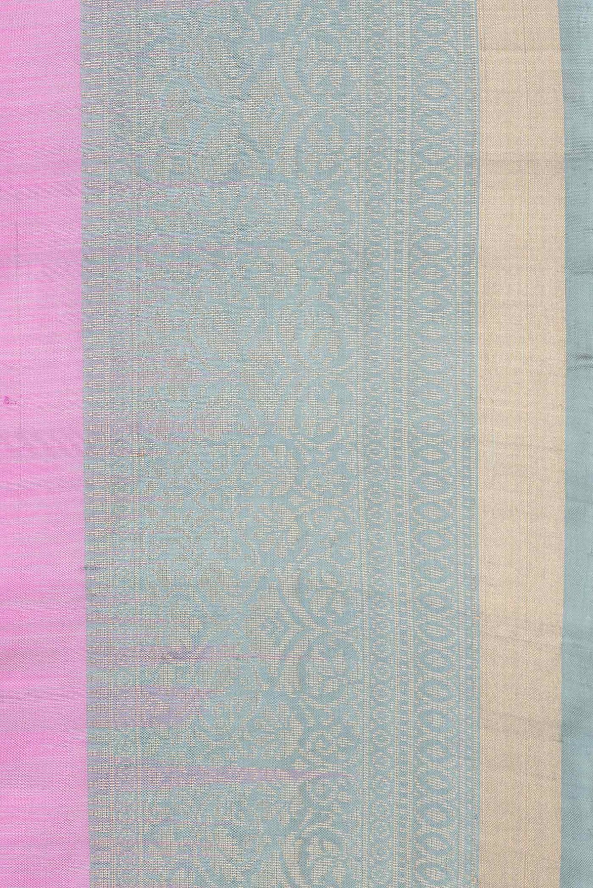 Border image of Pink Dual Tone Soft Silk Saree with Zari Butta on the body and Fancy Border. 