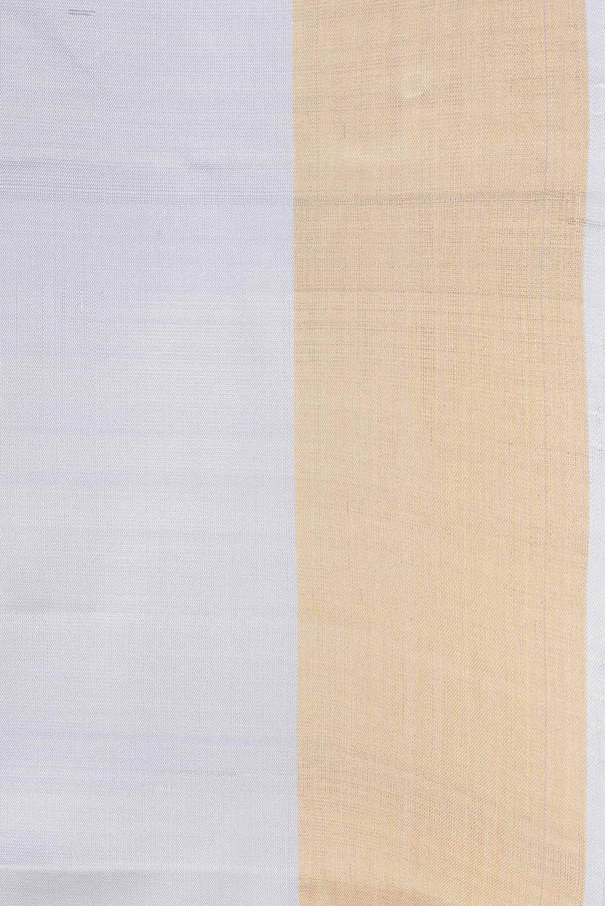 Border image of Grey Dual Tone Soft Silk Saree with Zari Butta on the body and Zari Border. 
