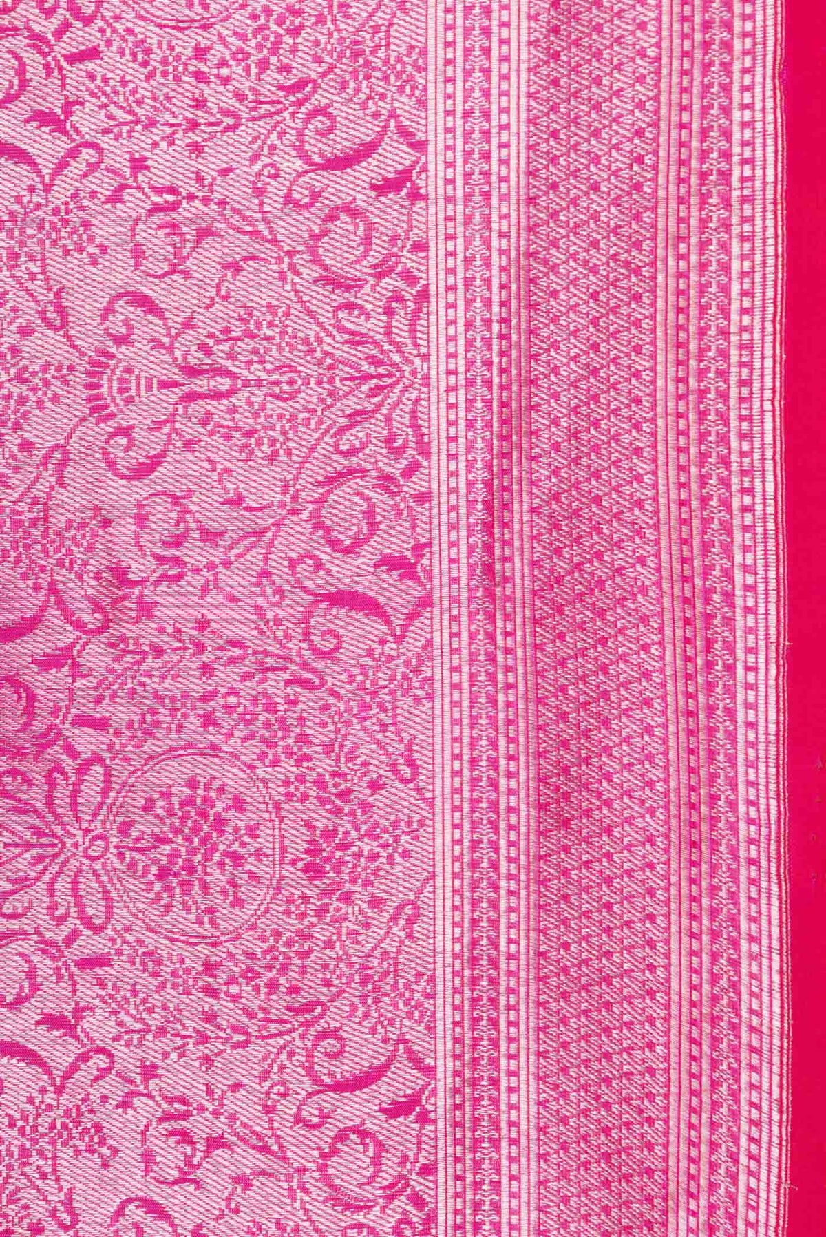 Border image of Pink Dual Tone Banarasi Saree with Zari Brocade on the body and Zari Border