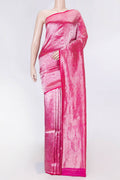 Pink Dual Tone Banarasi Saree with Zari Brocade on the body and Zari Border displayed on a mannequin