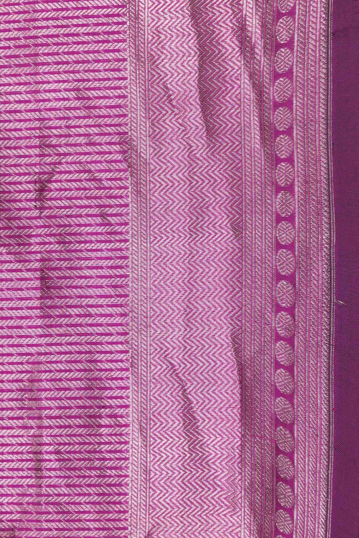 Border image of Magenta Dual Tone Banarasi Saree with Zari Brocade on the body and Zari Border
