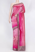 Pink Dual Tone Banarasi Silk Saree with Zari Brocade on the body and Zari Border displayed on a mannequin