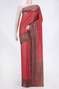 Pink Dual Tone Banarasi Silk Saree with Zari Brocade on the body and Zari Border.  displayed on a mannequin