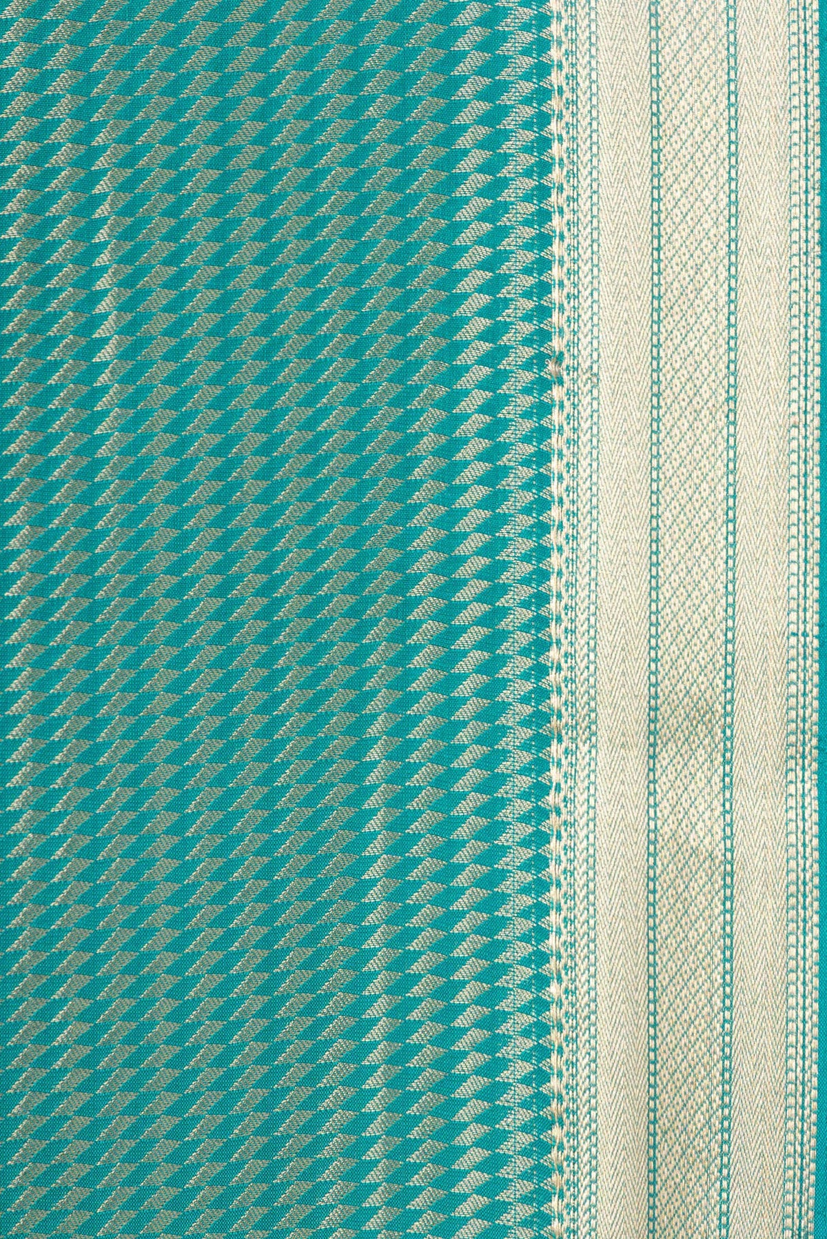 Border image of Sky Blue Dual Tone Banarasi Georgette Saree with Zari Brocade on the body and Zari Border. 