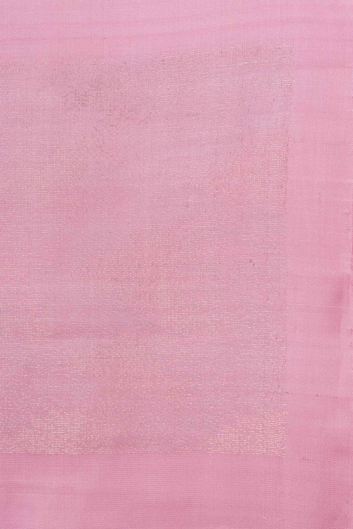 Border image of Pink Dual Tone Soft Silk Saree with Zari Butta on the body and Without Border. 