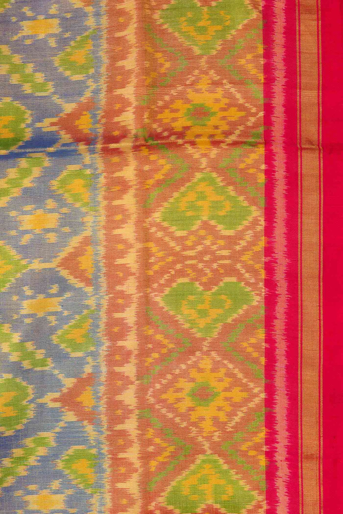 Border image of Lavender Dual Tone Rajkot Patola Silk Saree with Ikat Print on the body and Ikat Border