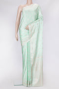 Sea Green Dual Tone Banarasi Silk Saree with Zari Butta on the body and Fancy Border.  displayed on a mannequin
