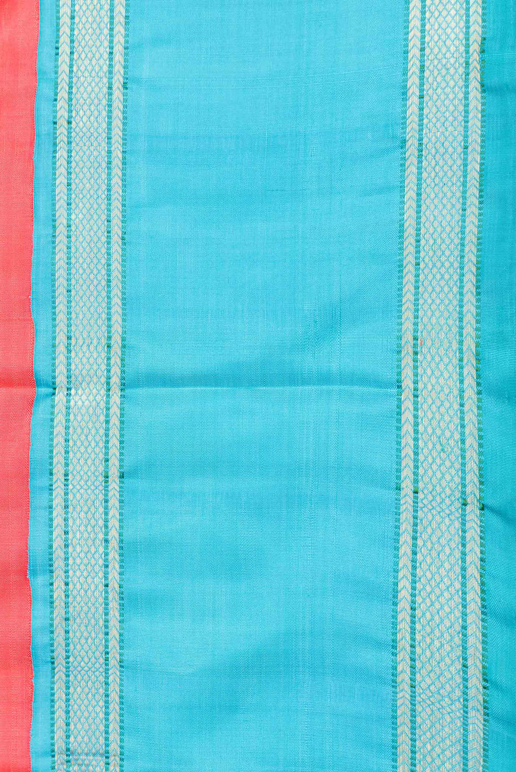 Border image of Pure Silk Pure Zari Pink Dual Tone Kanchipuram Saree with Zari And Thread Butta on the body and Zari Border