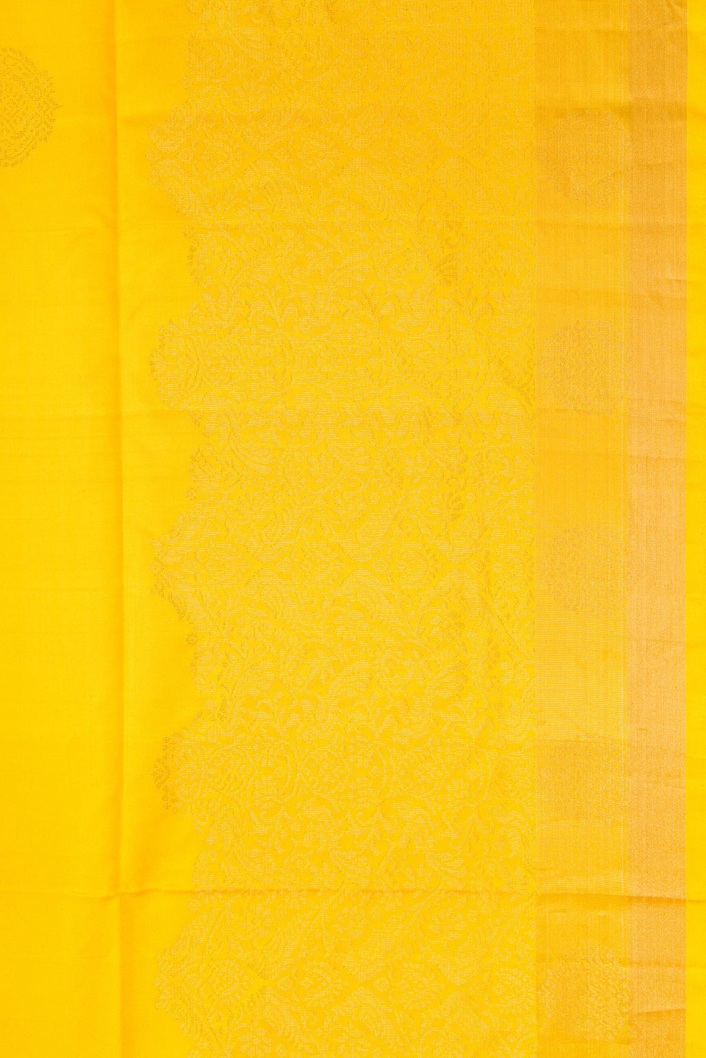 Border image of Yellow Dual Tone Soft Silk Saree with Zari Butta on the body and Zari Border. 