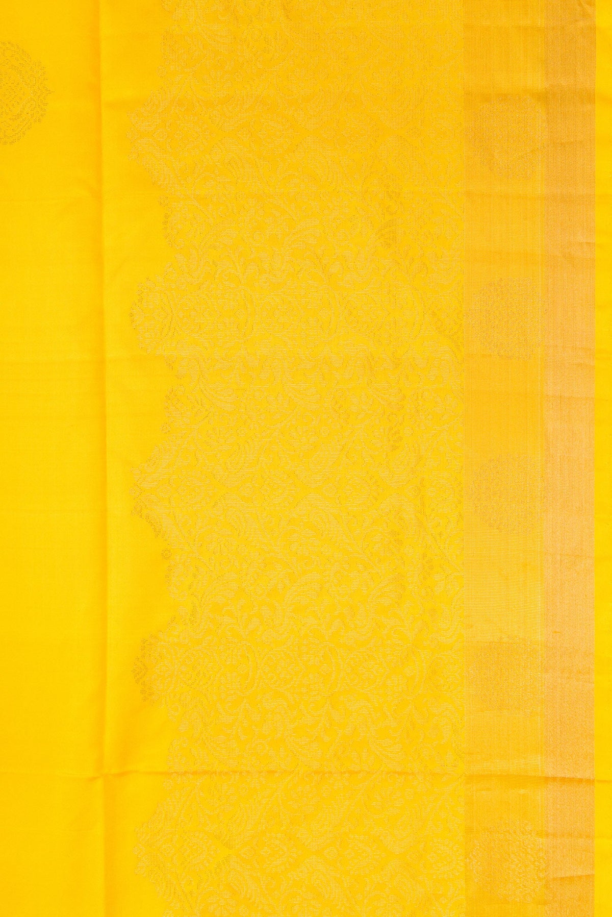 Border image of Yellow Dual Tone Soft Silk Saree with Zari Butta on the body and Zari Border. 