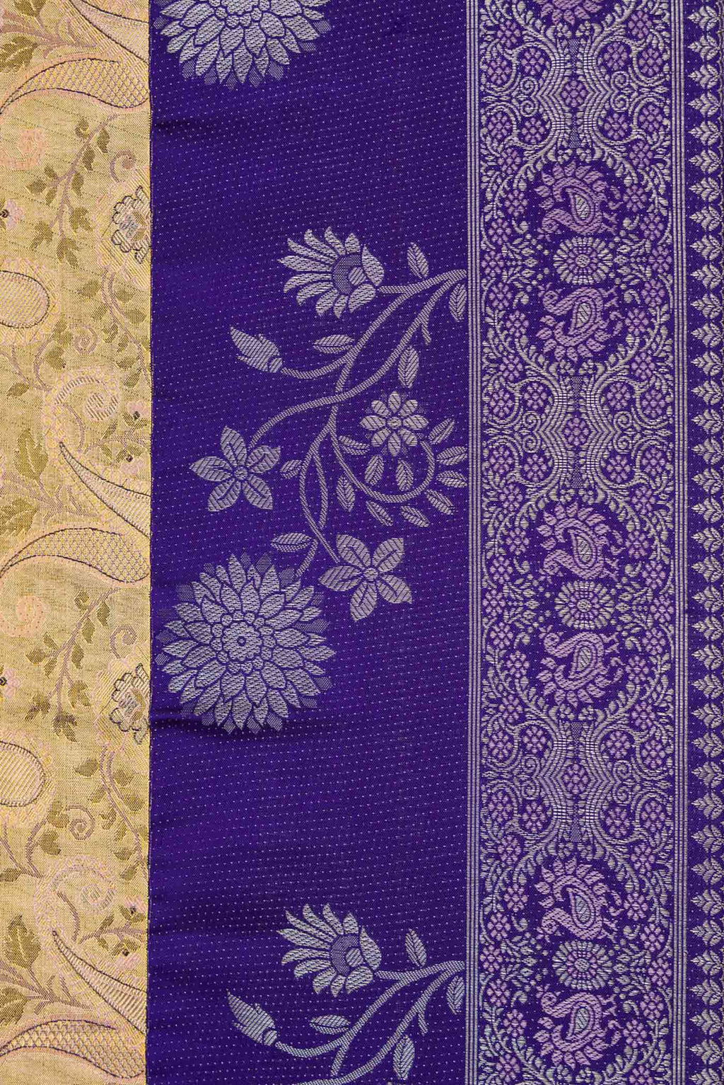 Border image of Gold Dual Tone Kanchipuram Silk Saree with Zari Brocade on the body and Fancy Border