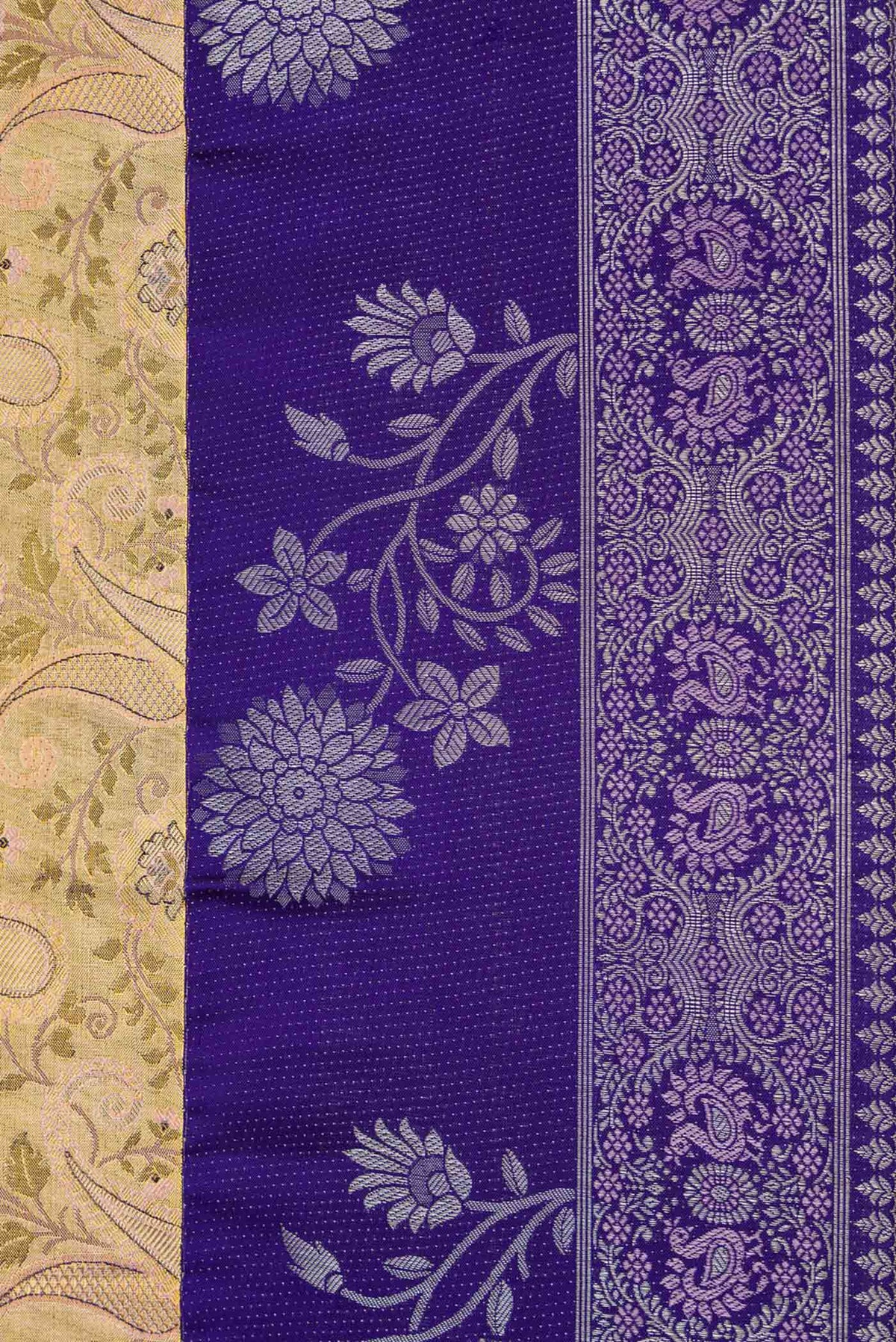 Border image of Gold Dual Tone Kanchipuram Silk Saree with Zari Brocade on the body and Fancy Border
