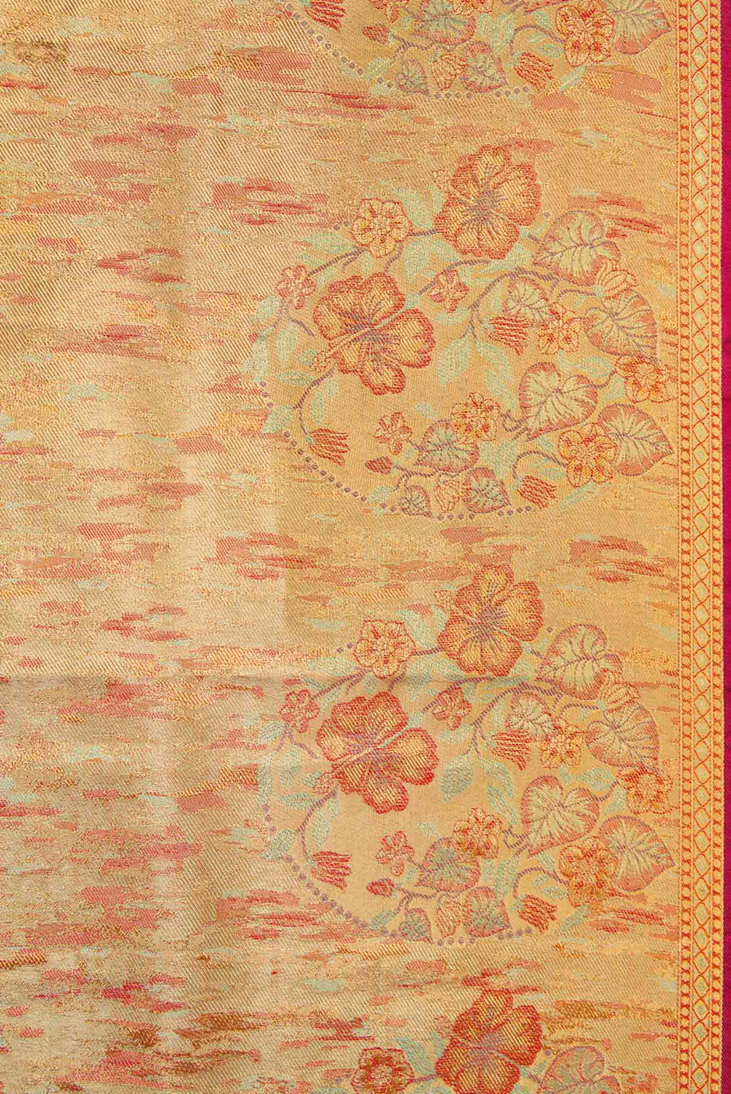 Border image of Sea Green Dual Tone Kanchipuram Silk Saree with Zari Brocade on the body and Fancy Border