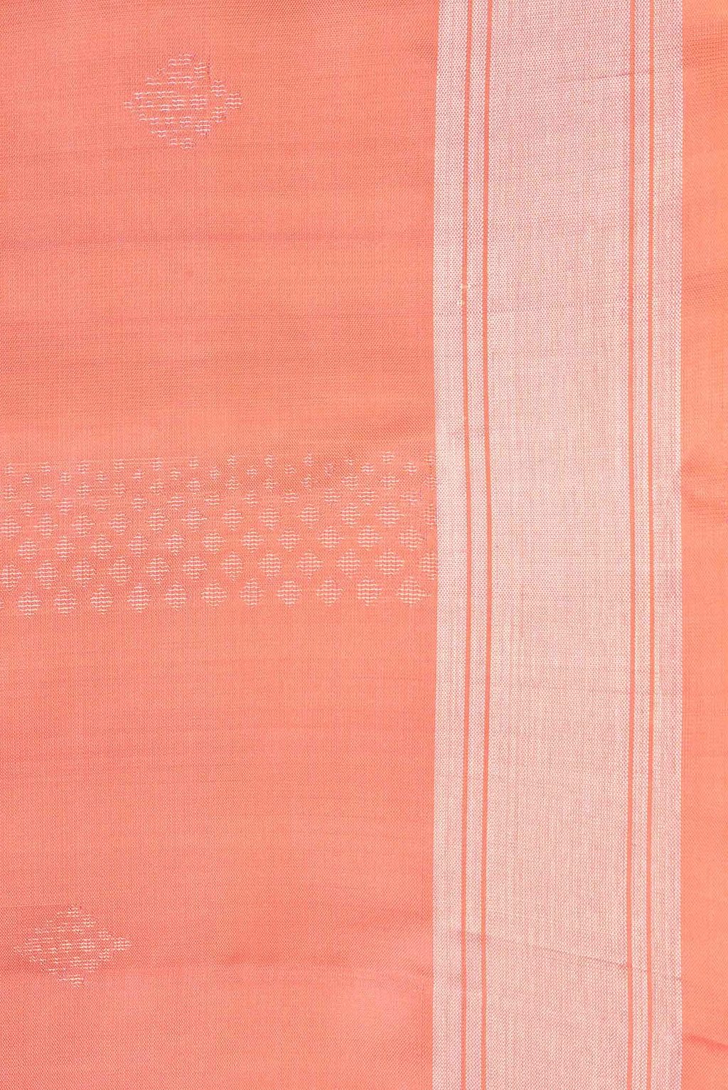 Border image of Peach Dual Tone Soft Silk Saree with Zari Butta on the body and Zari Border. 