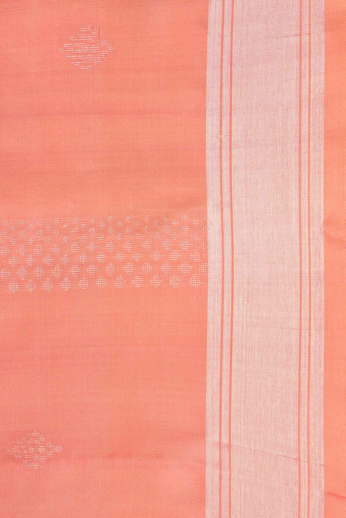 Border image of Peach Dual Tone Soft Silk Saree with Zari Butta on the body and Zari Border. 