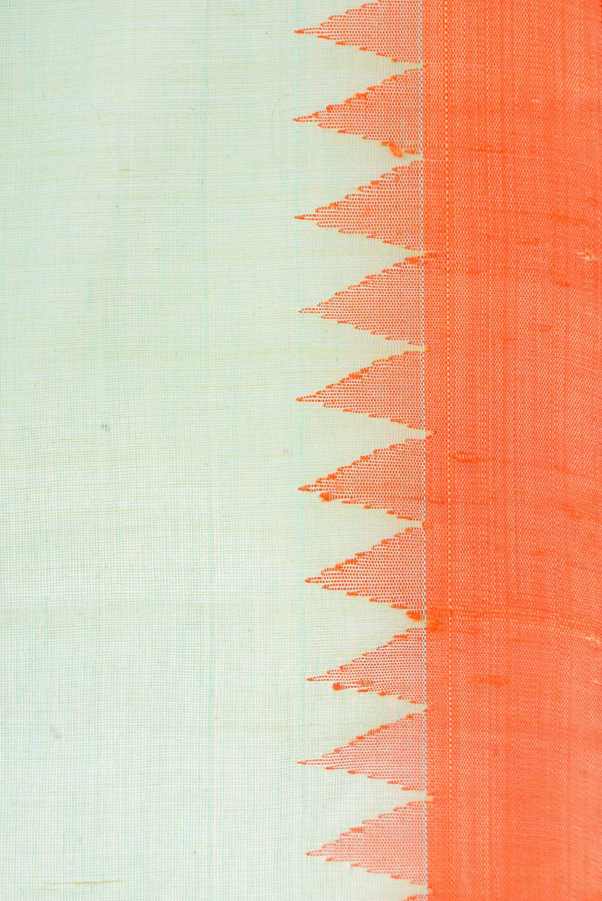 Border image of Pista Green Dual Tone Uppada Silk Saree with Plain Body and Thread Border. 