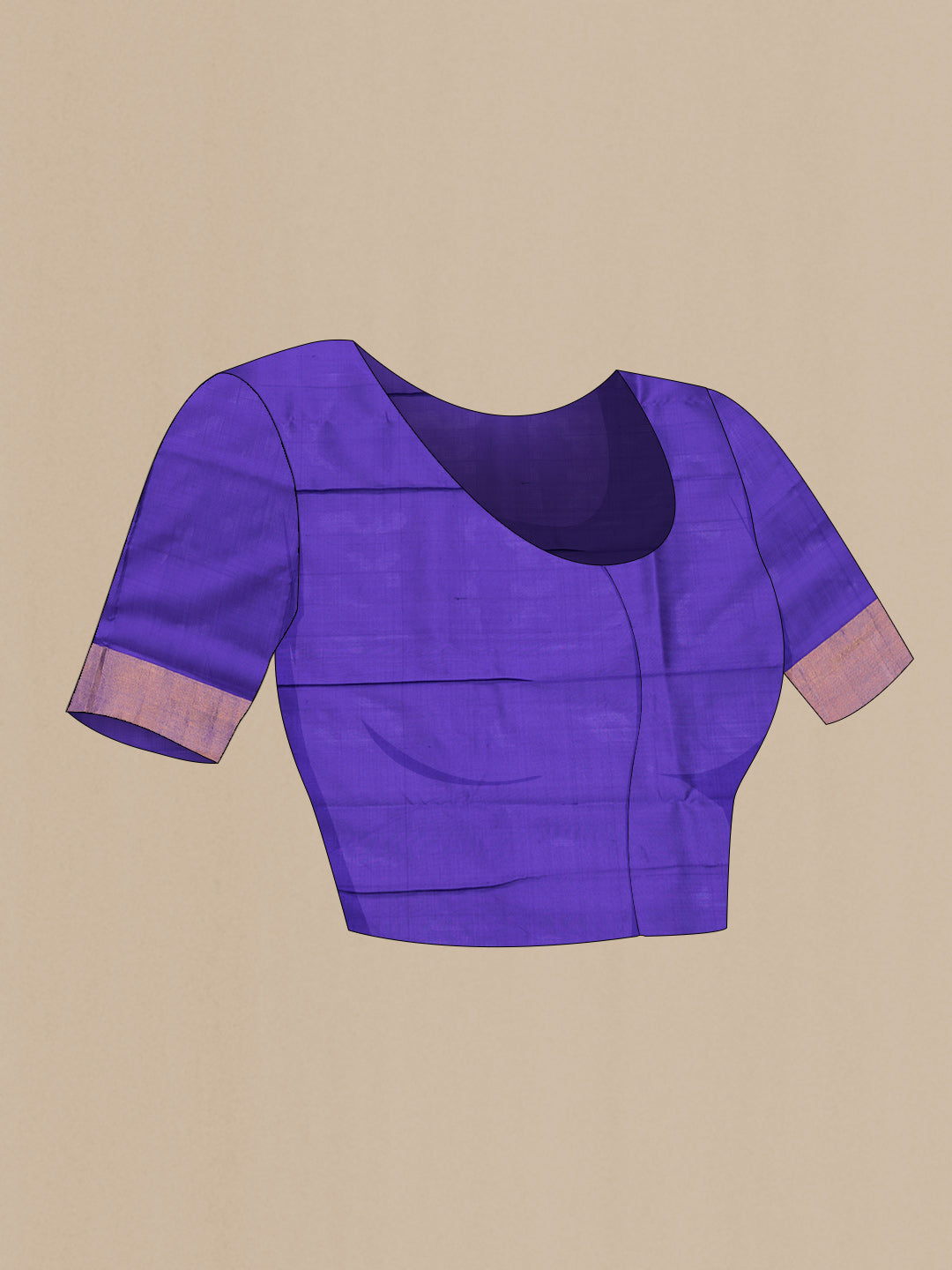 Close up image of the blouse of Pink Dual Tone Uppada Silk Saree with Zari And Thread Butta on the body and Fancy Border. 