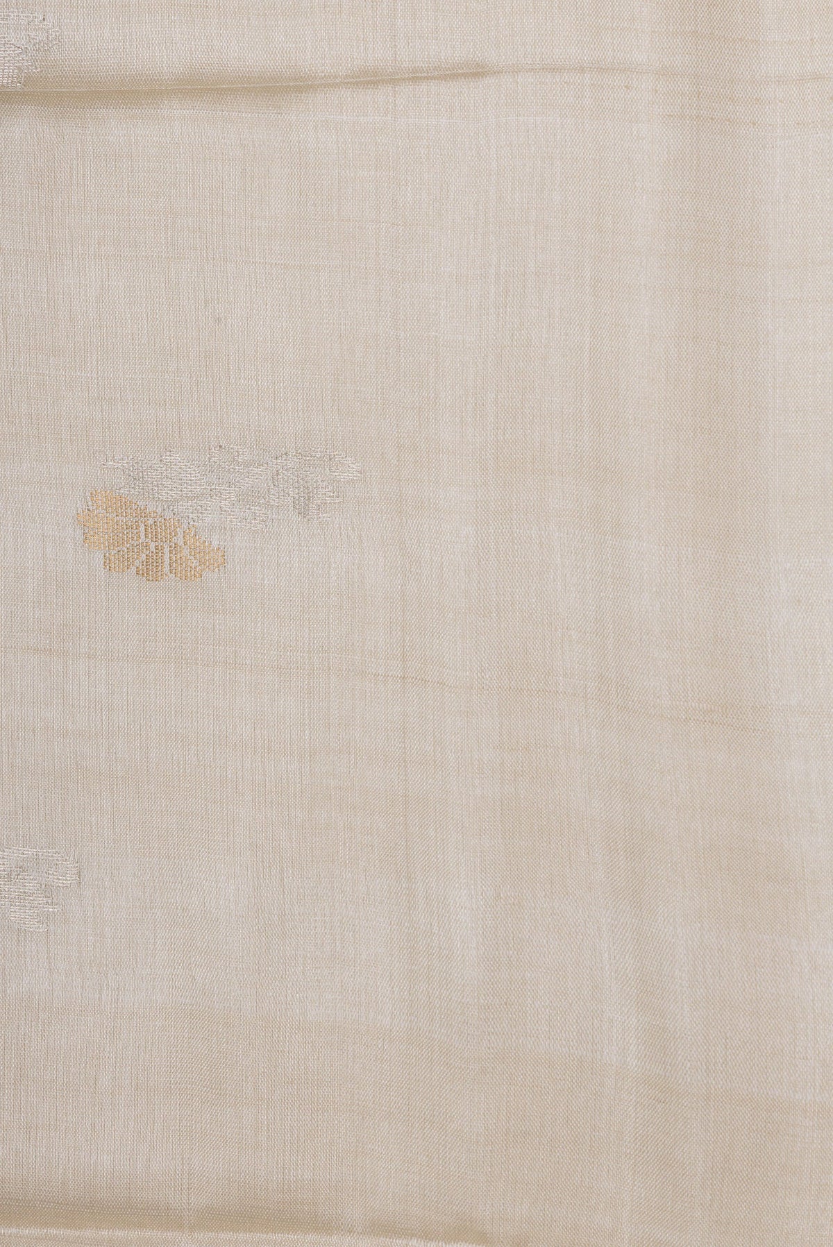Border image of Beige Dual Tone Tussar Silk Saree with Zari Butta on the body and Without Border. 