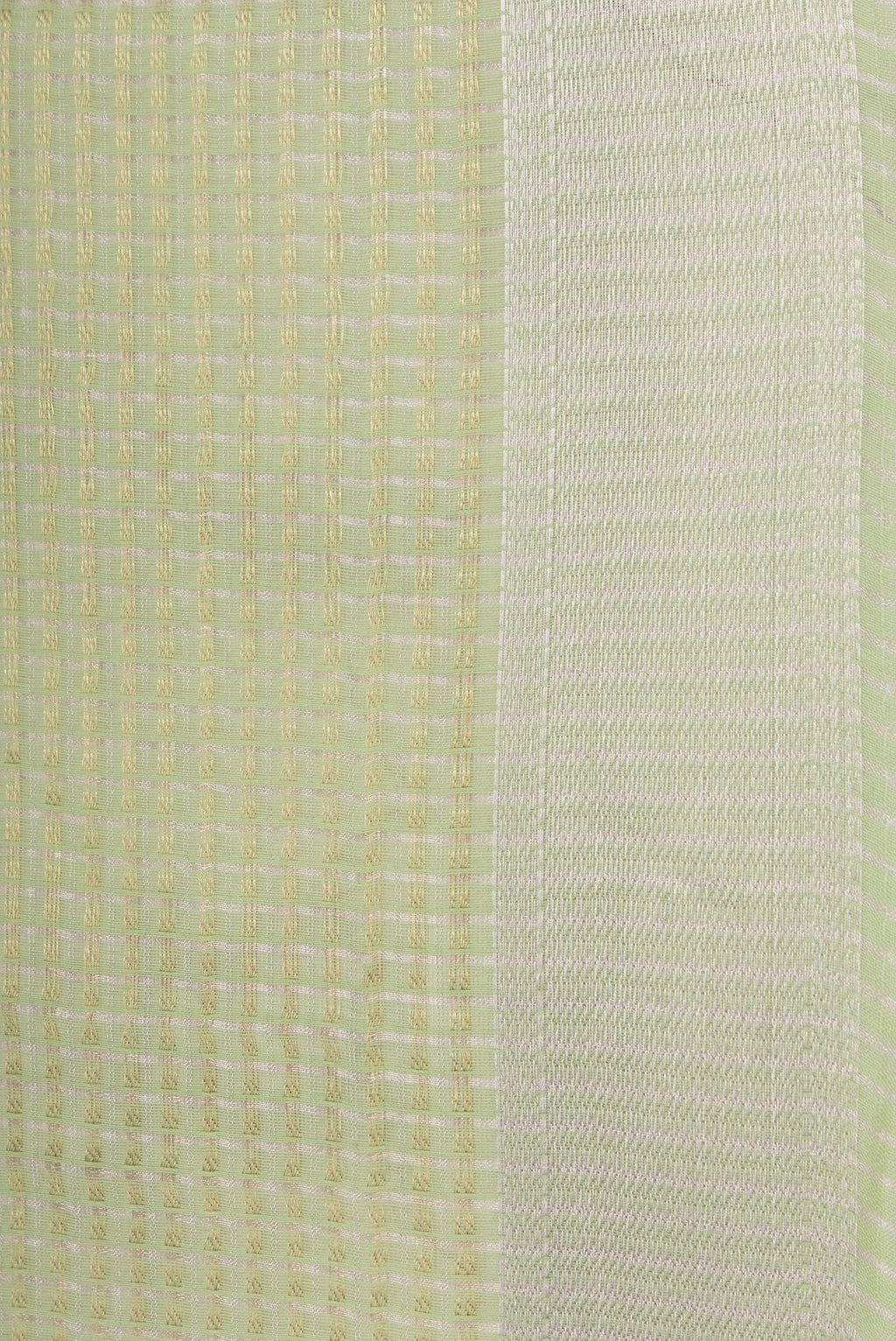 Border image of Pista Green Dual Tone Tussar Silk Saree with Checked design on the body and Zari Border. 