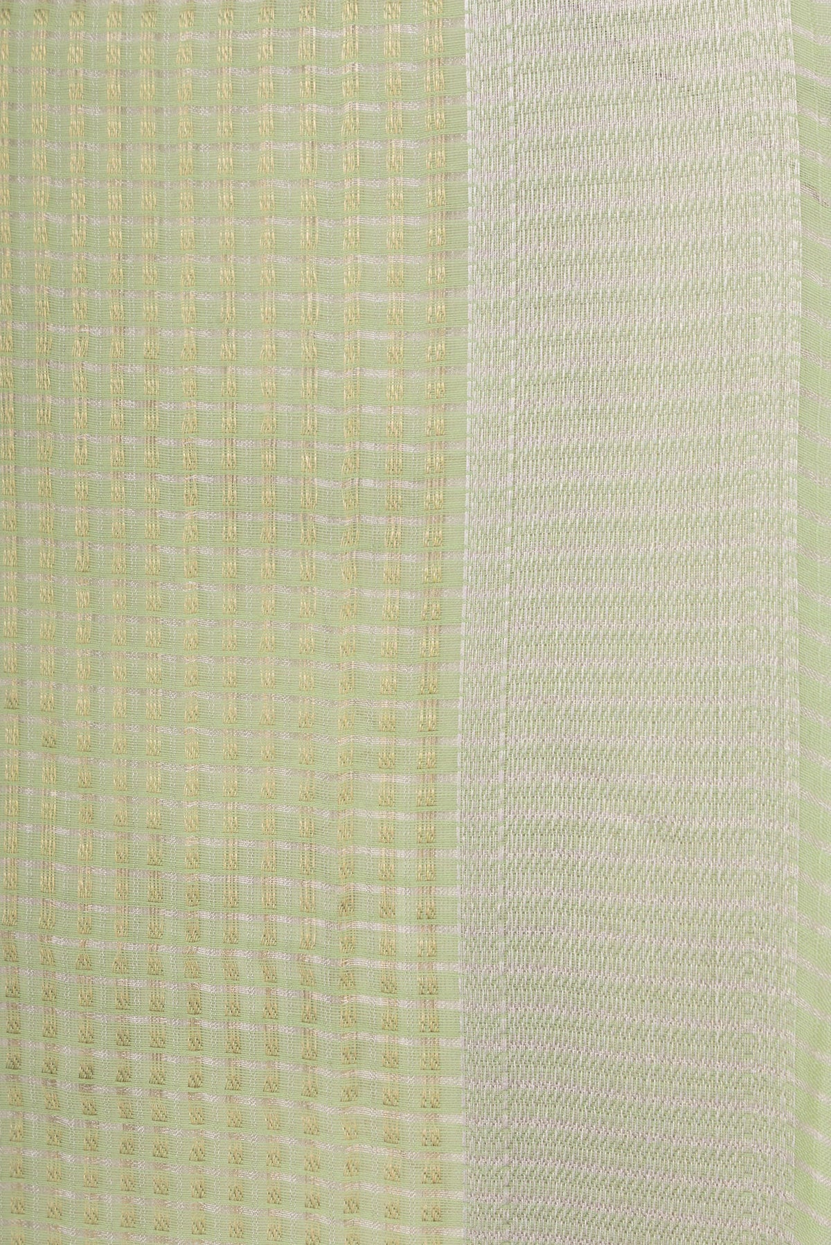 Border image of Pista Green Dual Tone Tussar Silk Saree with Checked design on the body and Zari Border. 