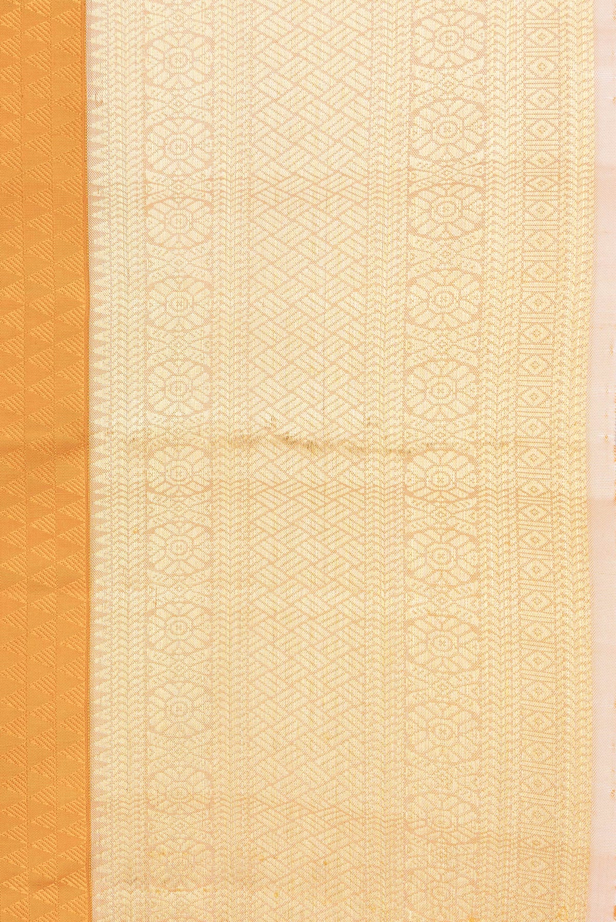 Border image of Mustard Dual Tone Kanjivaram Silk Saree with Jacquard design on the body and Zari Border. 