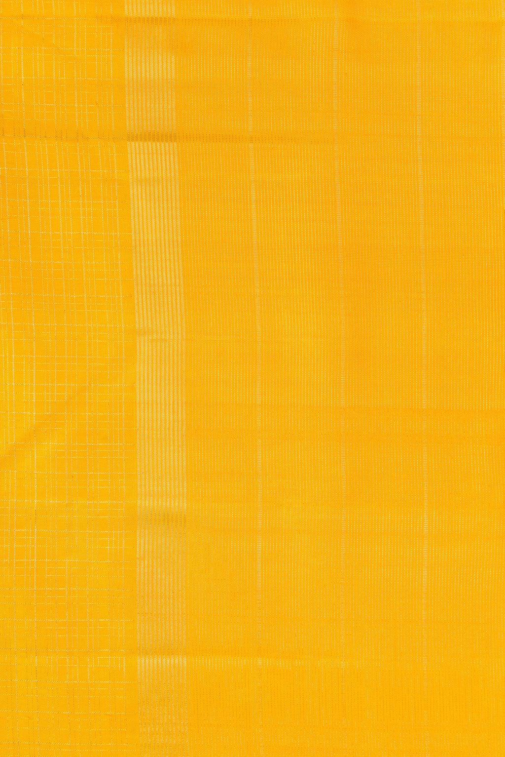 Border image of Yellow Dual Tone Kanchipuram Silk Saree with Checked design on the body and Zari Border. 