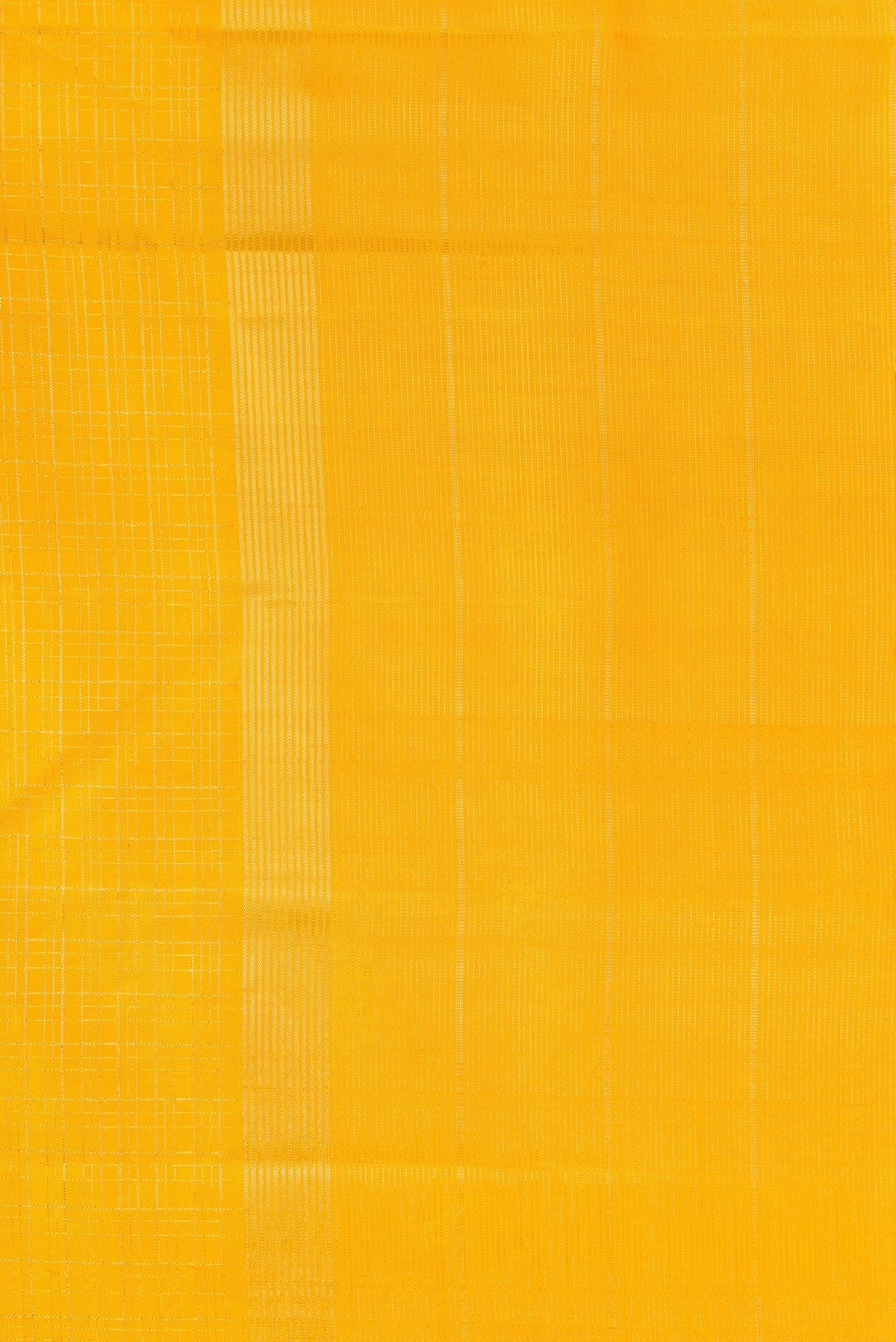 Border image of Yellow Dual Tone Kanchipuram Silk Saree with Checked design on the body and Zari Border. 