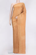 Orange Dual Tone Mysore Georgette Saree with Zari Brocade on the body and Zari Border.  displayed on a mannequin