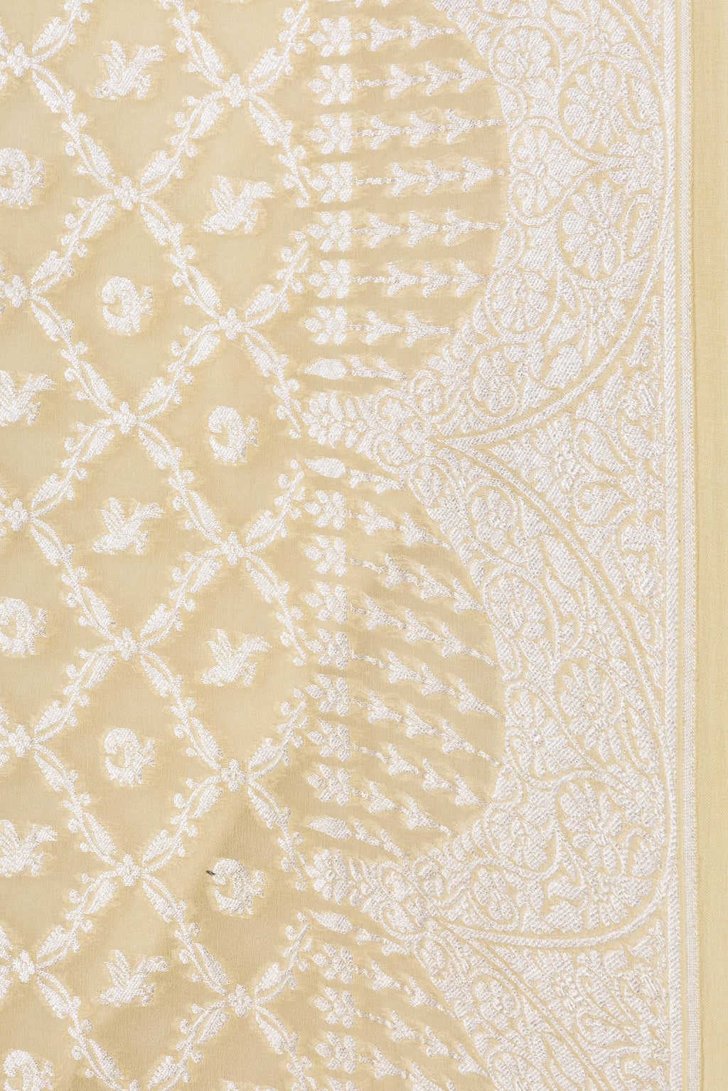 Border image of Sandal Dual Tone Banarasi Georgette Saree with Zari Brocade on the body and Zari Border. 