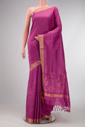 Lavender Dual Tone Uppada Silk Saree with Zari Butta on the body and Zari Border.  displayed on a mannequin