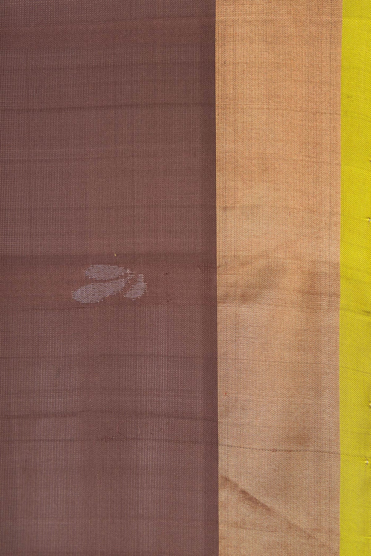 Border image of Brown Dual Tone Soft Silk Saree with Zari Butta on the body and Zari Border. 