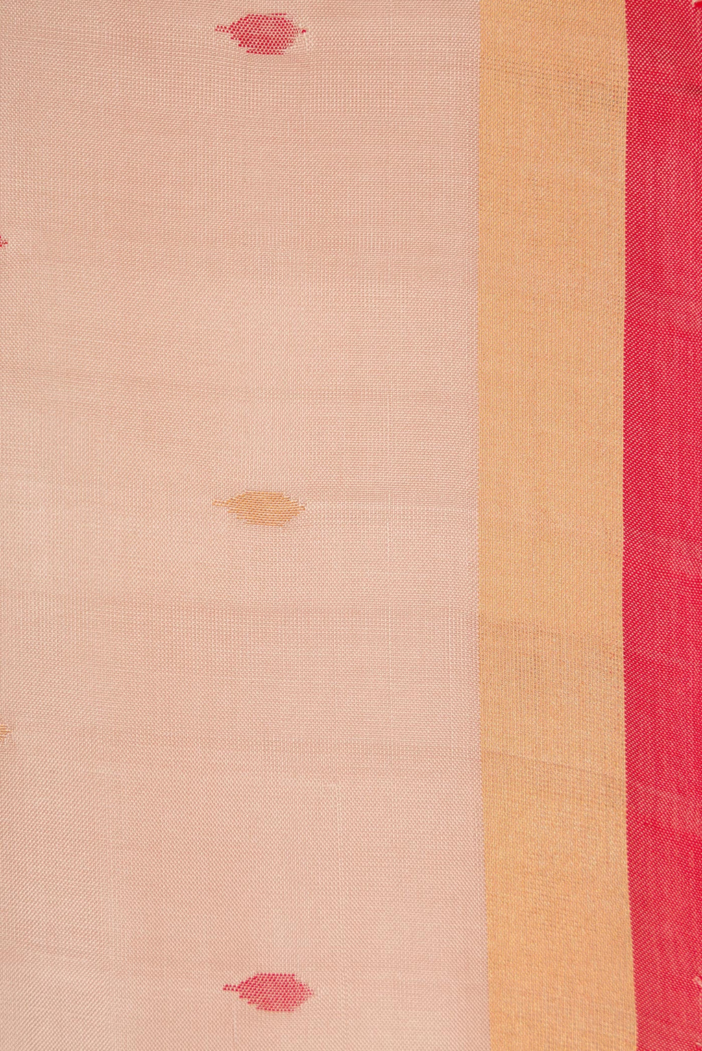 Border image of Dark Beige Dual Tone Uppada Silk Saree with Zari And Thread Butta on the body and Zari Border. 
