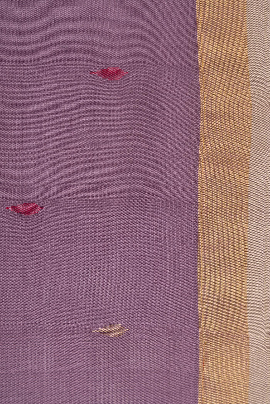 Border image of Purple Dual Tone Uppada Silk Saree with Zari And Thread Butta on the body and Zari Border. 