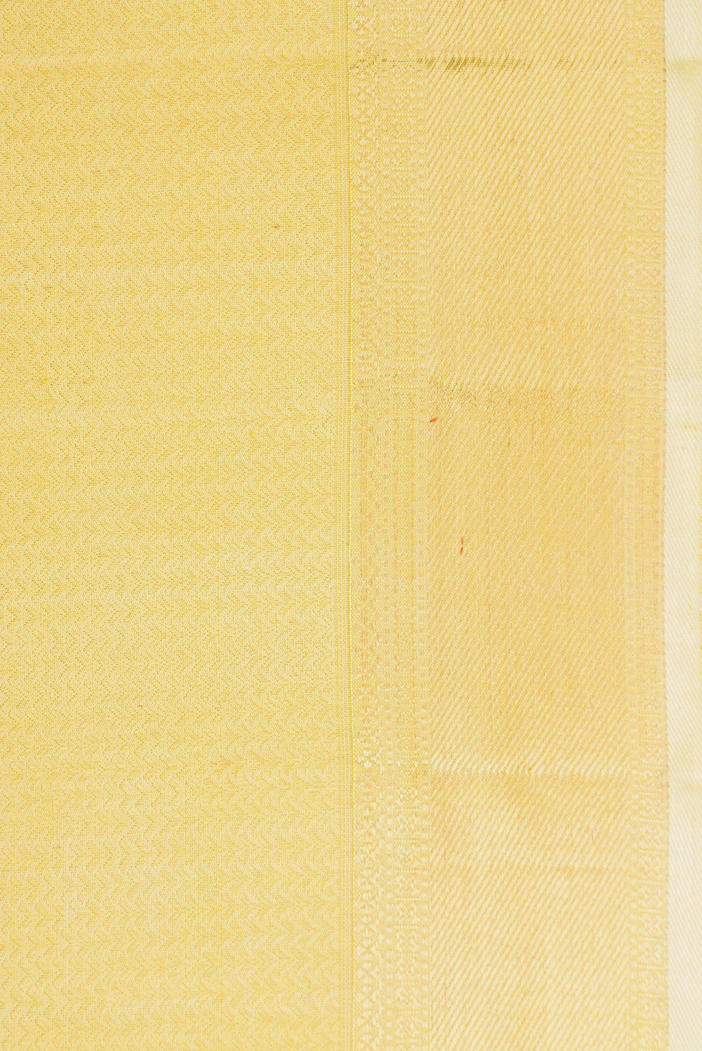 Border image of Lemon Yellow Dual Tone Kanjivaram Silk Saree with Zari Brocade on the body and Zari Border. 