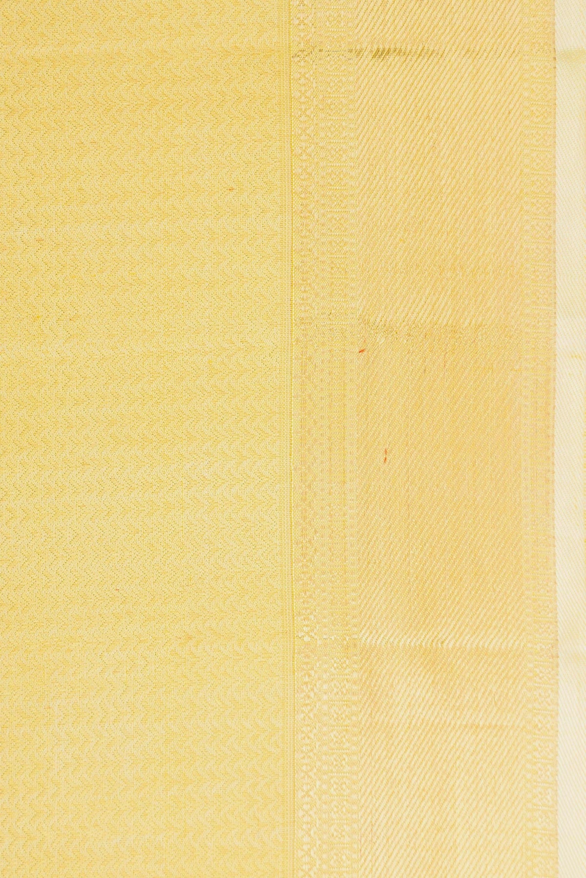 Border image of Lemon Yellow Dual Tone Kanjivaram Silk Saree with Zari Brocade on the body and Zari Border. 