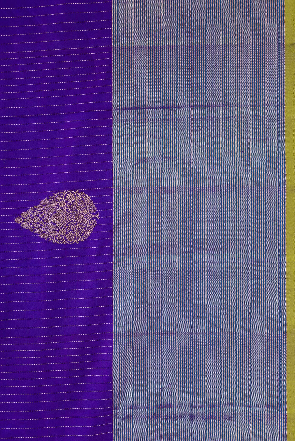 Border image of Royal Blue Dual Tone Kanjivaram Silk Saree with Zari Butta on the body and Zari Border. 