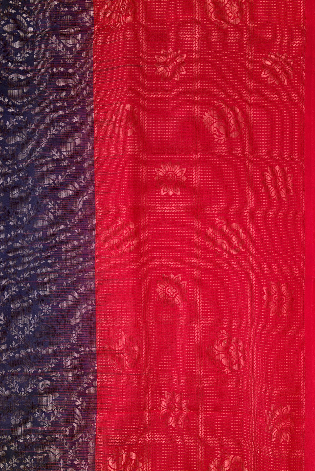 Border image of Navy Blue Dual Tone Soft Silk Saree with Zari Brocade on the body and Fancy Border. 